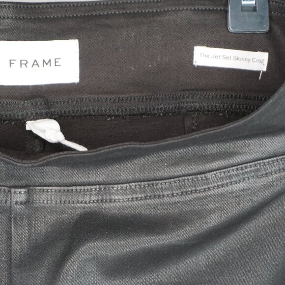 New Frame The Jet Set Skinny Crop Slit Jeans in Noir Coated size 2(30-34) - Picture 14 of 16
